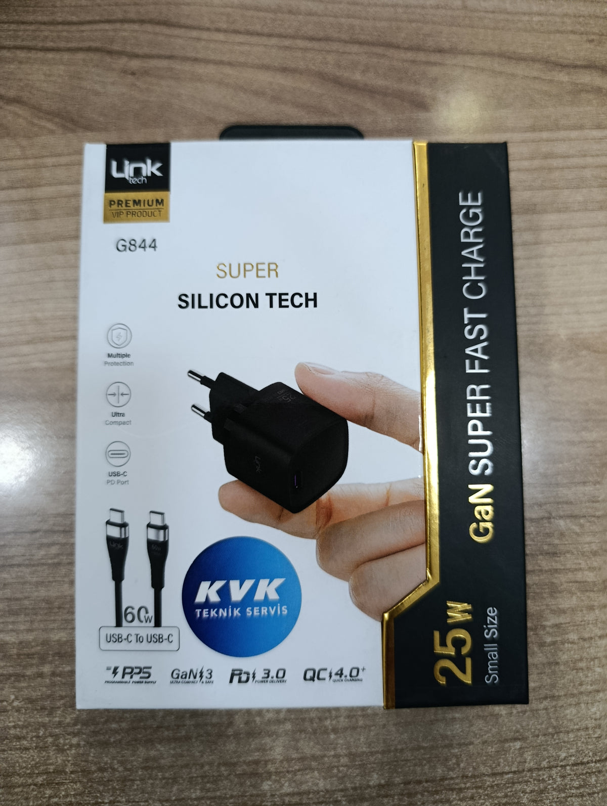 LinkTech G844 Premium 25 W Type-C Kablolu Hızlı Şarj Aleti (KVK Garantili)